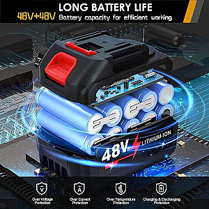 Cordless Blower with rechargeable 2 lithium batteries