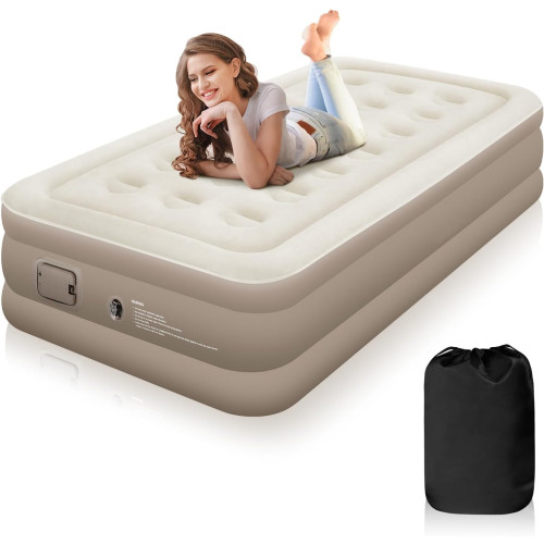 Twin Air Mattress with Built in Rechargeable Pump