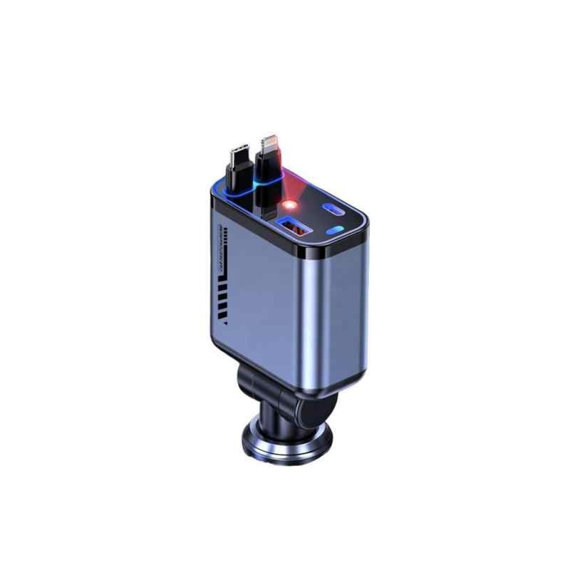 Retractable Car Charger, 4 in 1 Fast Charging