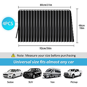 4pcs Portable Car Side Window Shade
