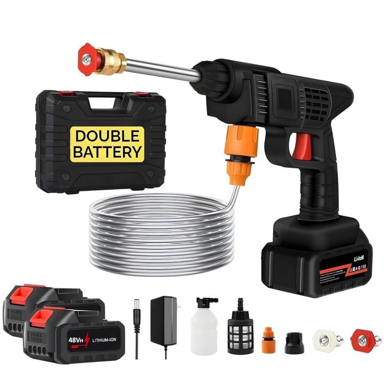 Car Washer High Pressure Gun Rechargeable 48V (Double Battery)