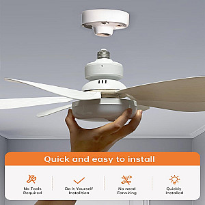 Small Socket Fan Light with Remote Control